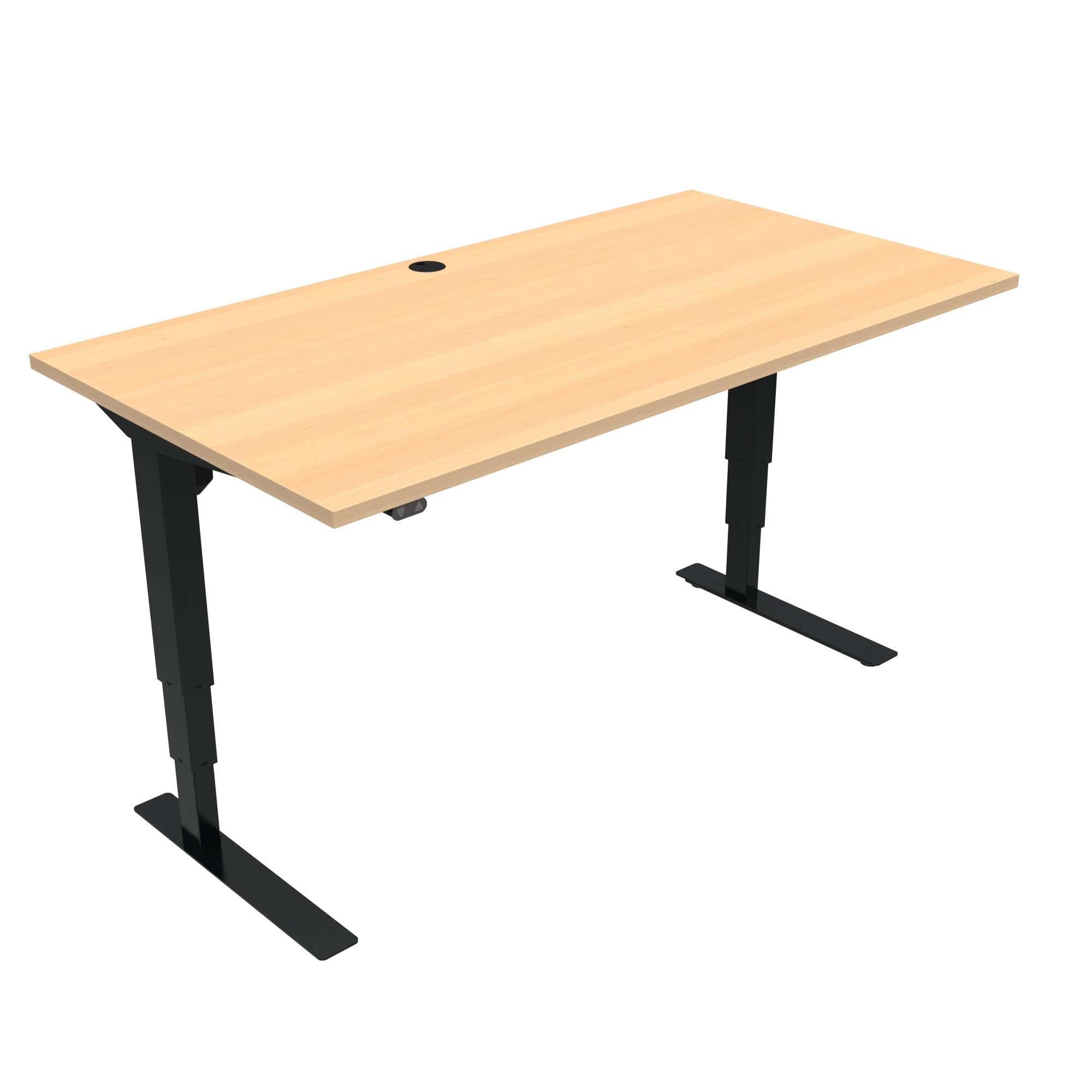 ConSet 501-37 EHA desk 1000w 600d black frame beech top